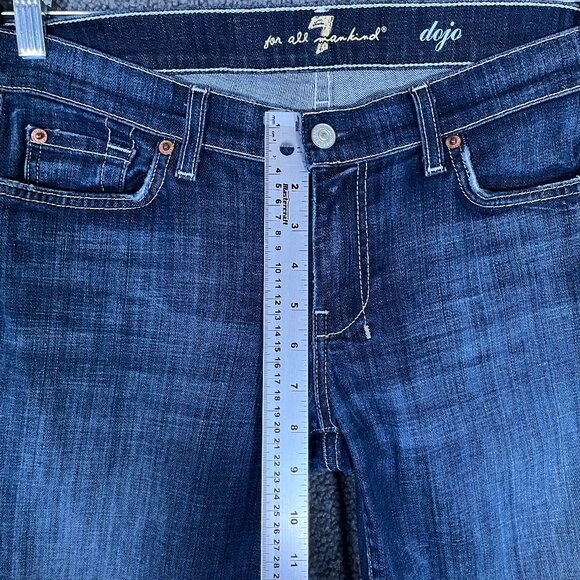 7 For All Mankind Dojo Flare Wide Leg Jeans - Women's Size 30 - Blue - Picture 9 of 9